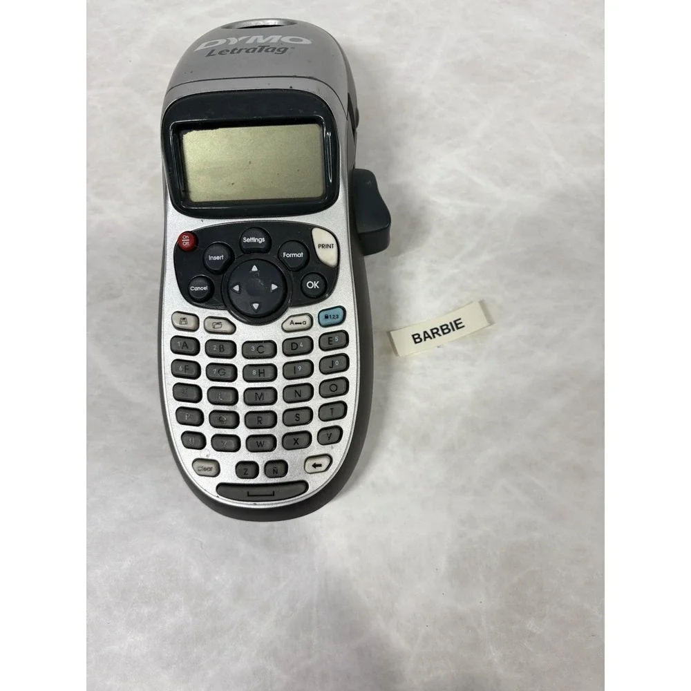 Dymo LetraTag Handheld Label Maker Silver Tested Works Needs Four AA Batteries